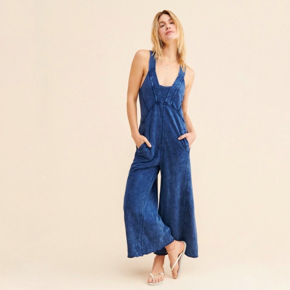 NWT Anthropologie Daily Practice Palmra Jumpsuit, Navy XS